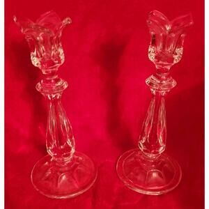 Lot 2: Nachtmann Bleikristal Vintage Crystal Candelsticks West Germany, 9"